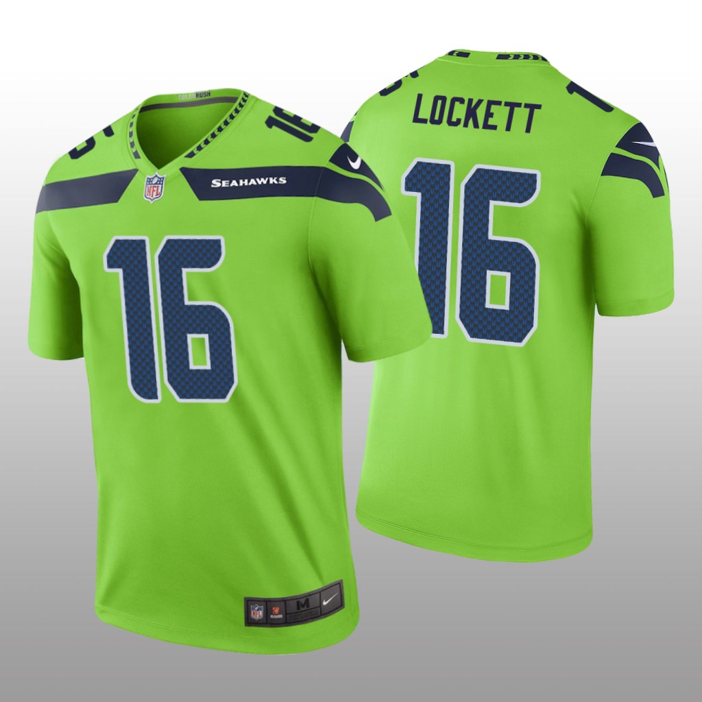 Seattle Seahawks #16 Tyler Lockett Green legend color rush Jersey - Men's