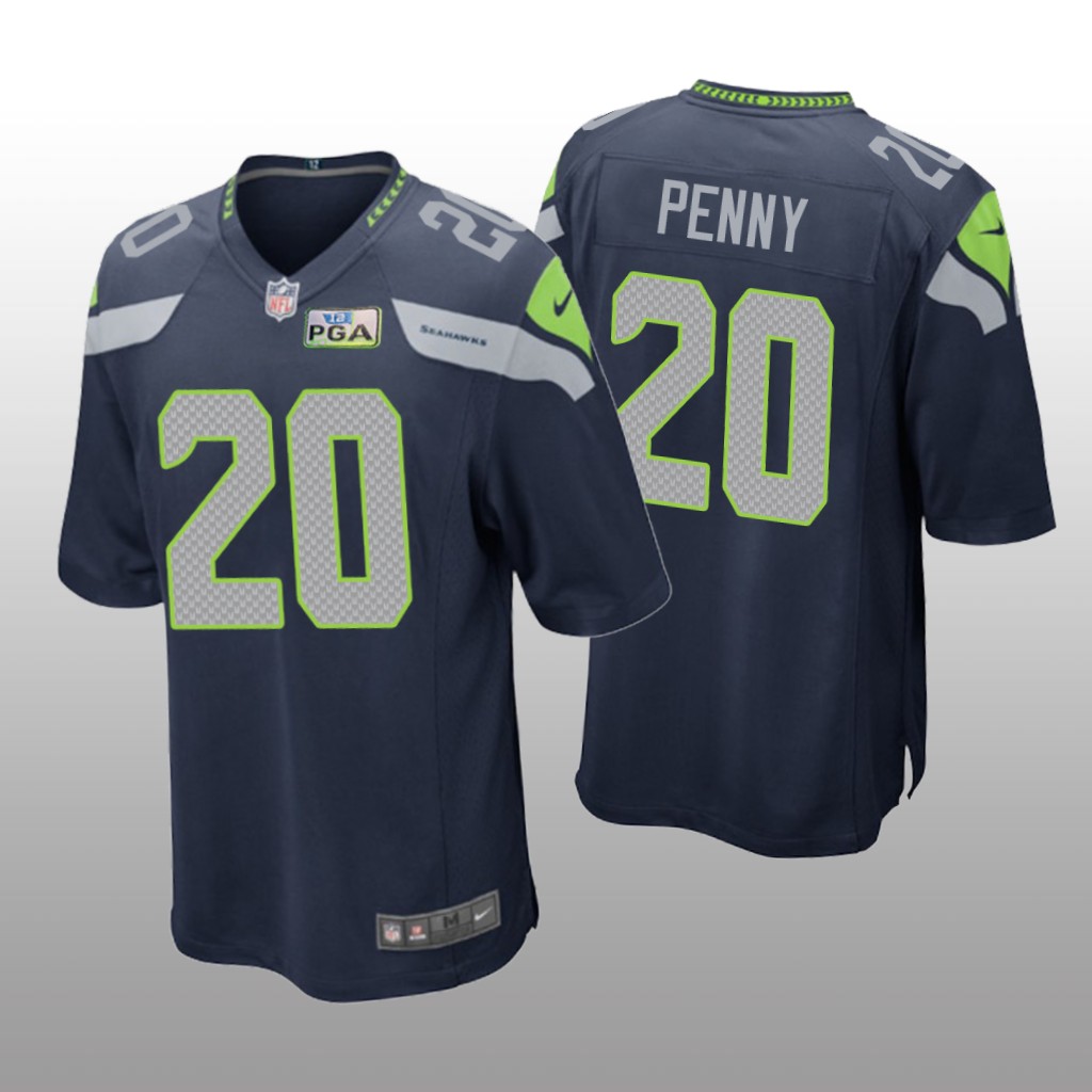 Seattle Seahawks #20 Navy Men's Rashaad Penny Game Jersey
