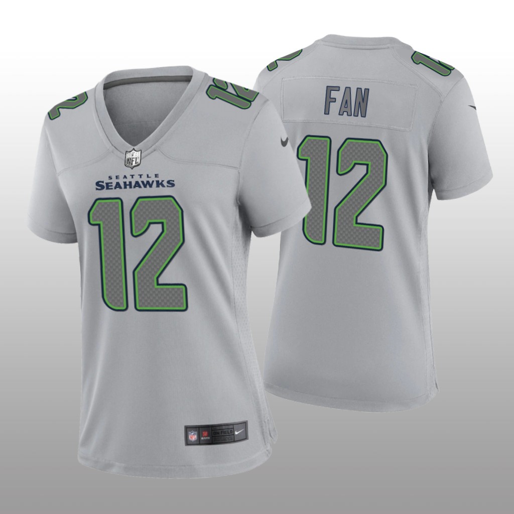 Seattle Seahawks 12th Fan Gray Jersey Atmosphere Fashion Game - Women's