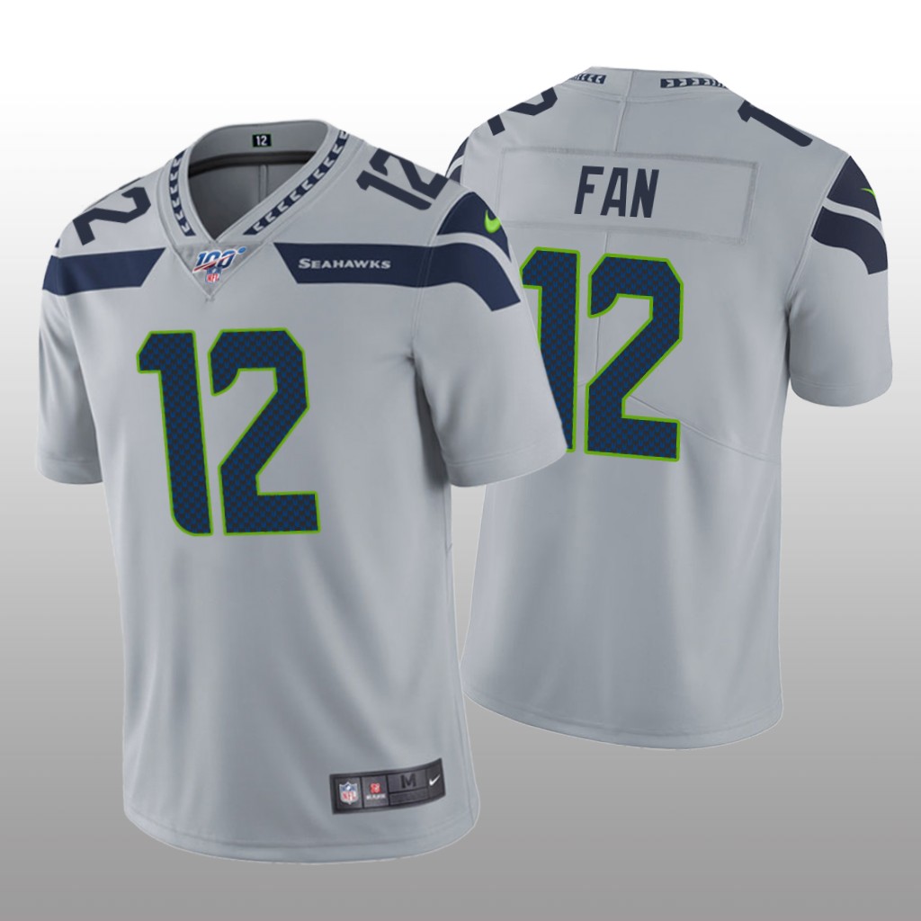 Seattle Seahawks 12th Fan Gray Vapor Limited Jersey 100th Season - Men's