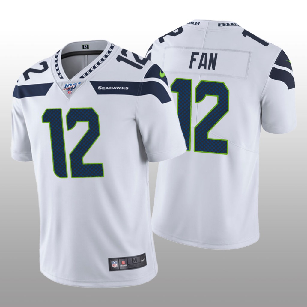 Seattle Seahawks 12th Fan White Vapor Limited Jersey 100th Season - Men's