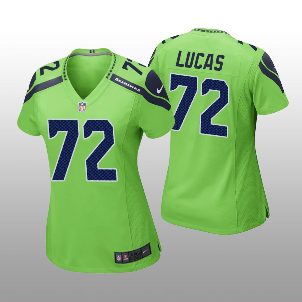 Seattle Seahawks Abraham Lucas Neon Green Jersey Game - Women's