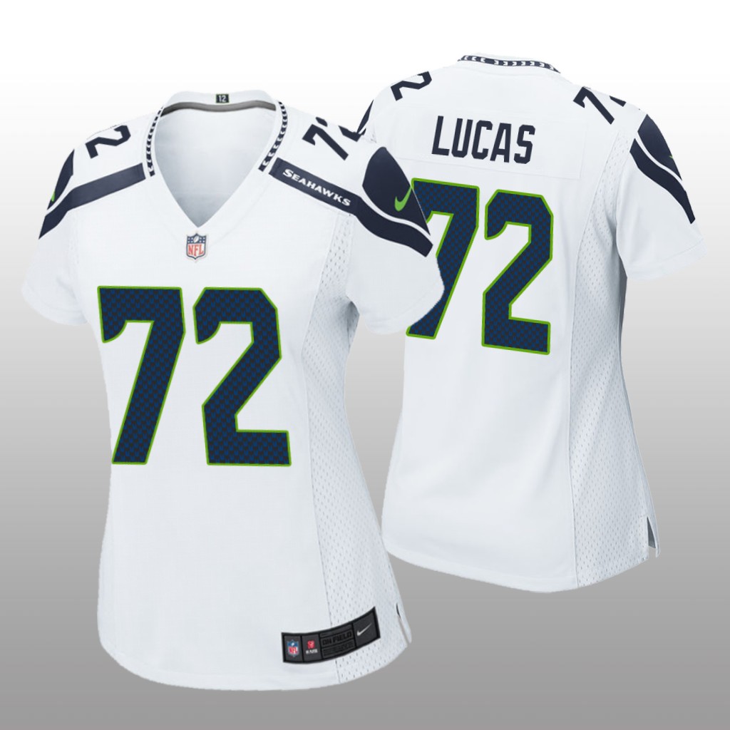 Seattle Seahawks Abraham Lucas White Jersey Game - Women's