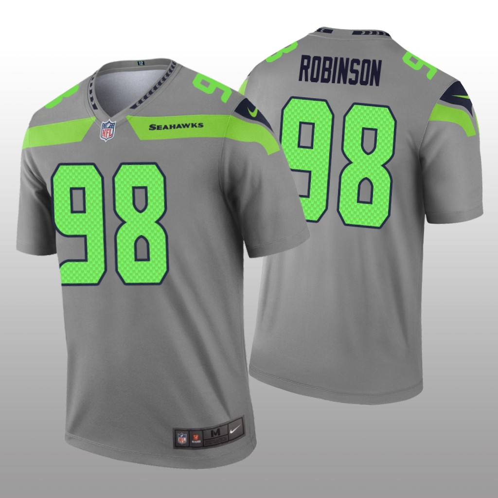 Seattle Seahawks Alton Robinson Gray Jersey Inverted Legend - Men's