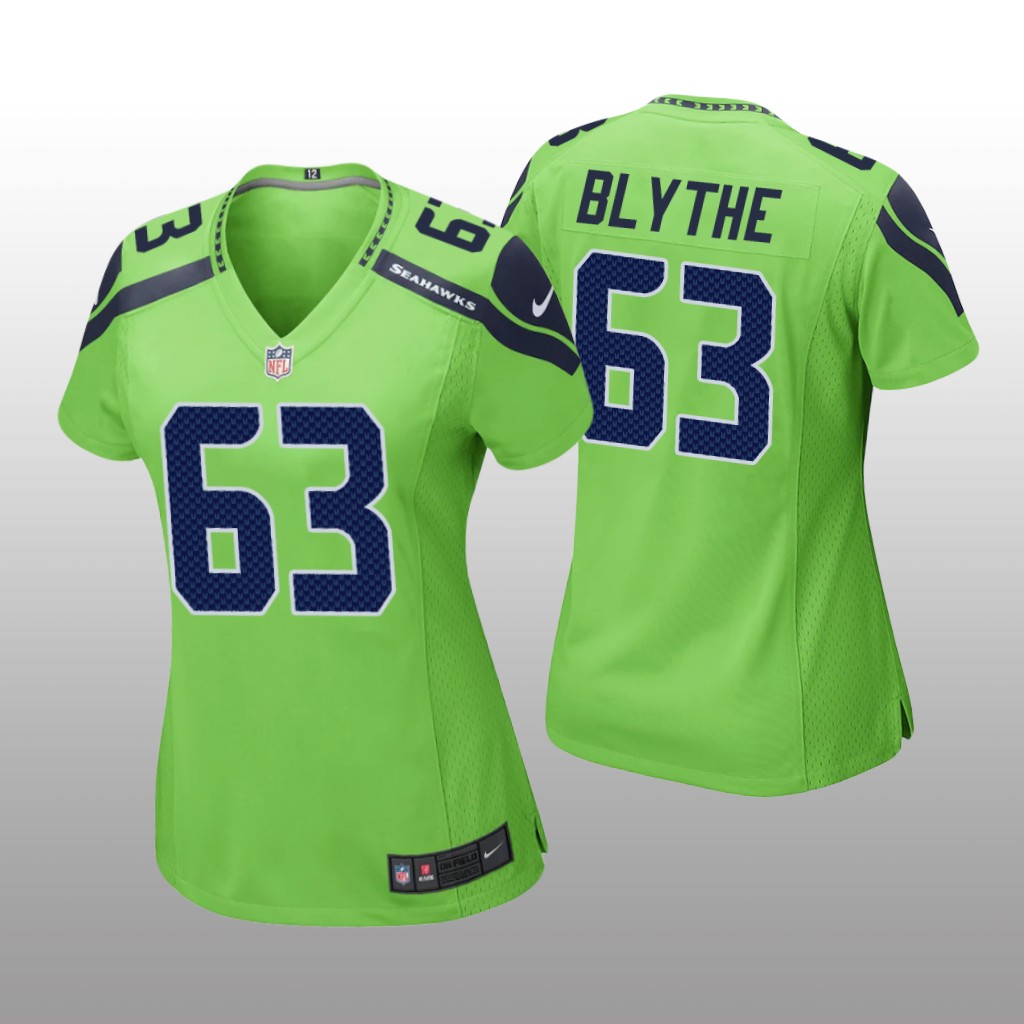 Seattle Seahawks Austin Blythe Neon Green Jersey Game - Women's