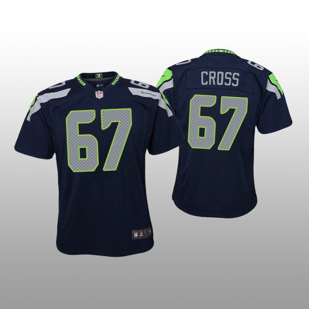 Seattle Seahawks Charles Cross College Navy Jersey Game - Youth