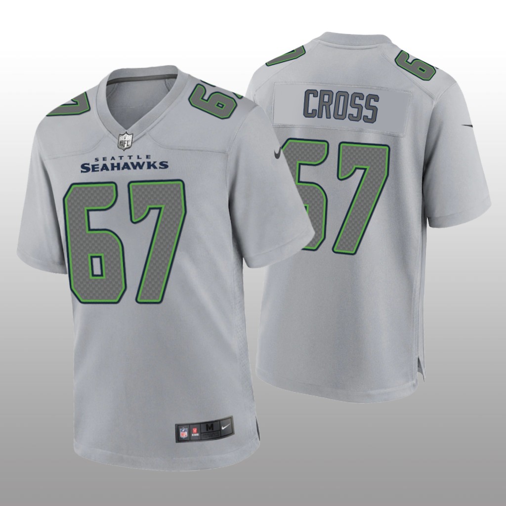 Seattle Seahawks Charles Cross Gray Jersey Atmosphere Fashion Game - Men's