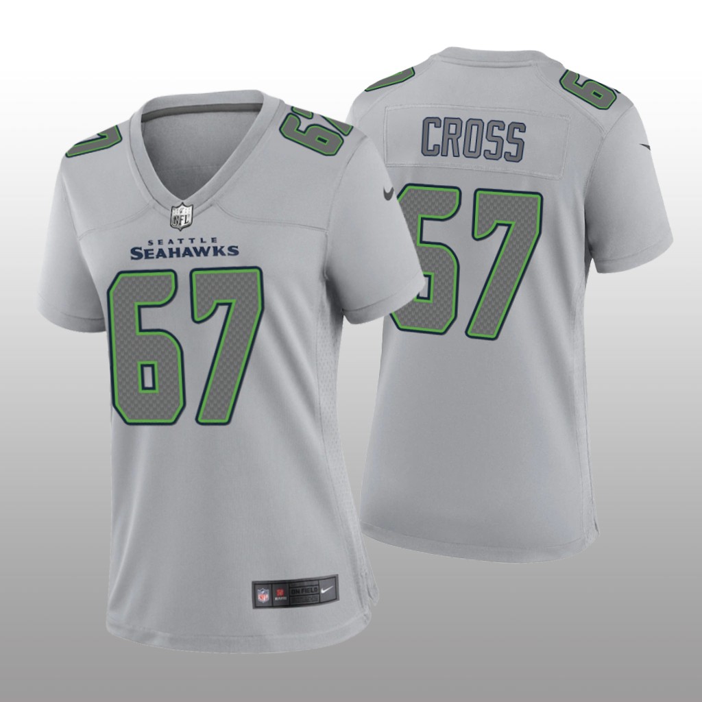 Seattle Seahawks Charles Cross Gray Jersey Atmosphere Fashion Game - Women's