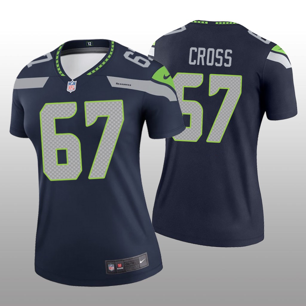 Seattle Seahawks Charles Cross Navy Jersey Legend - Women's