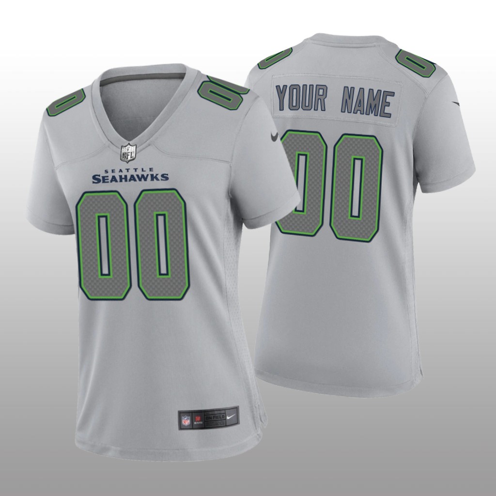 Seattle Seahawks Custom Gray Jersey Atmosphere Fashion Game - Women's