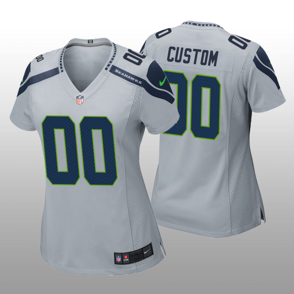 Seattle Seahawks Custom Gray Jersey Game - Women's