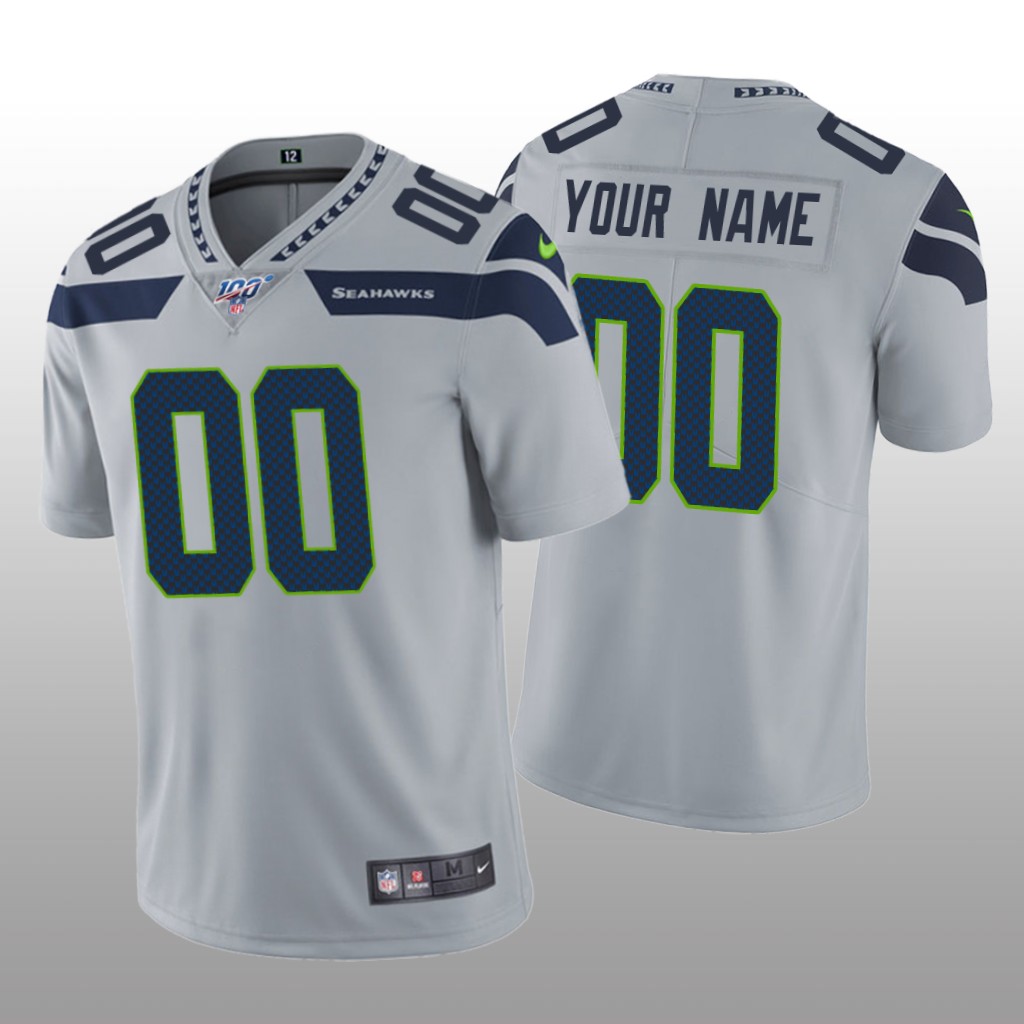 Seattle Seahawks Custom Gray Vapor Limited Jersey 100th Season - Men's
