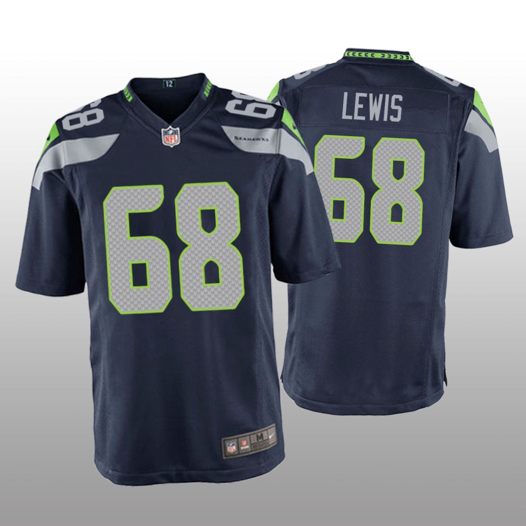 Seattle Seahawks Damien Lewis College Navy Jersey Game - Men's