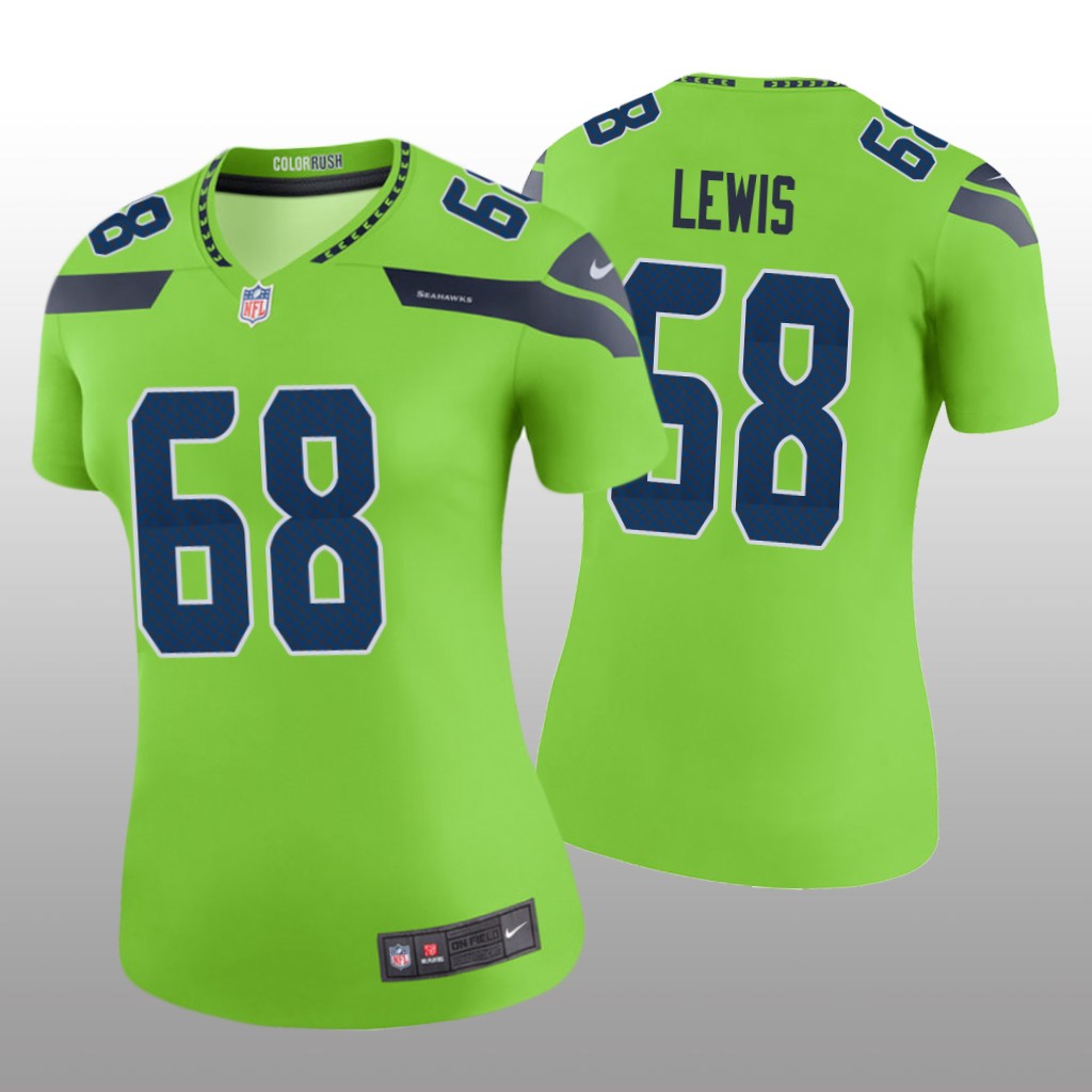 Seattle Seahawks Damien Lewis Green Jersey Color Rush Legend - Women's