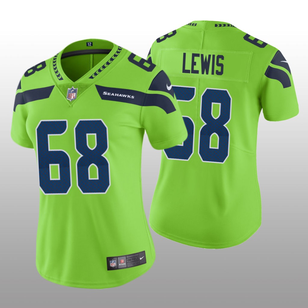 Seattle Seahawks Damien Lewis Green Jersey Color Rush Limited - Women's