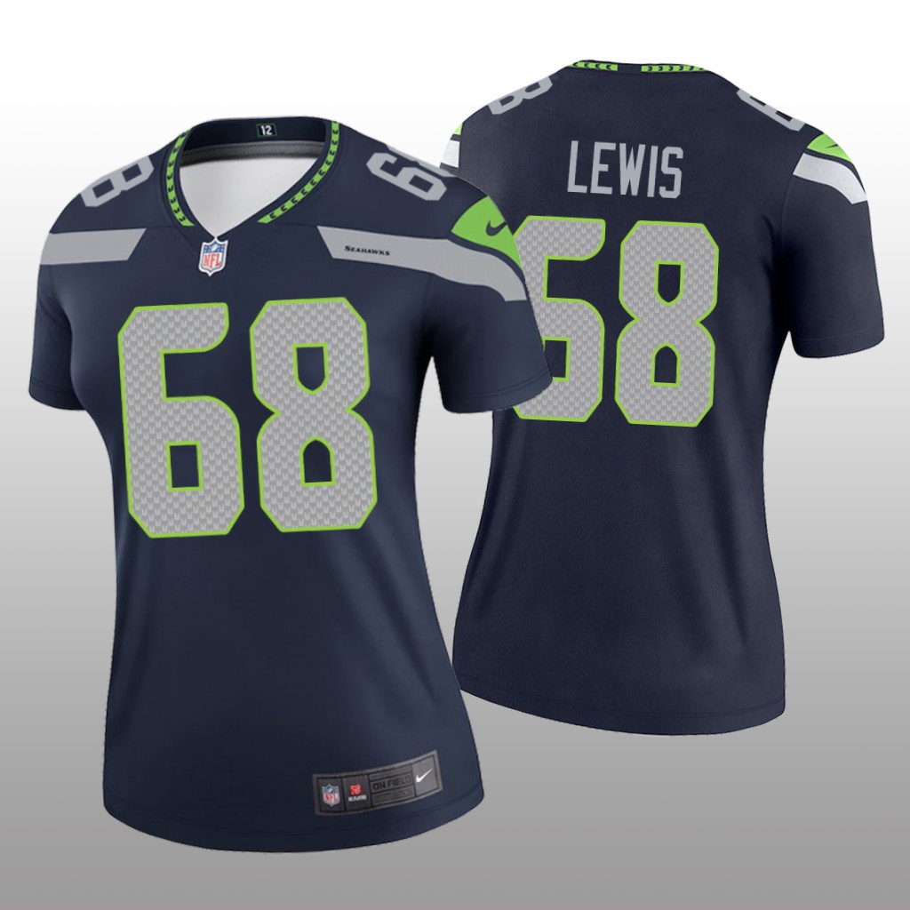 Seattle Seahawks Damien Lewis Navy Jersey Legend - Women's