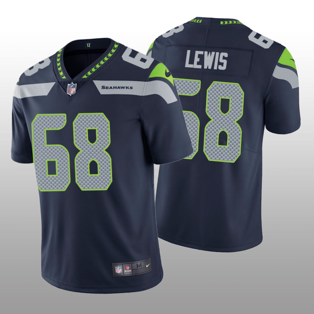 Seattle Seahawks Damien Lewis Navy Jersey Vapor Limited - Men's