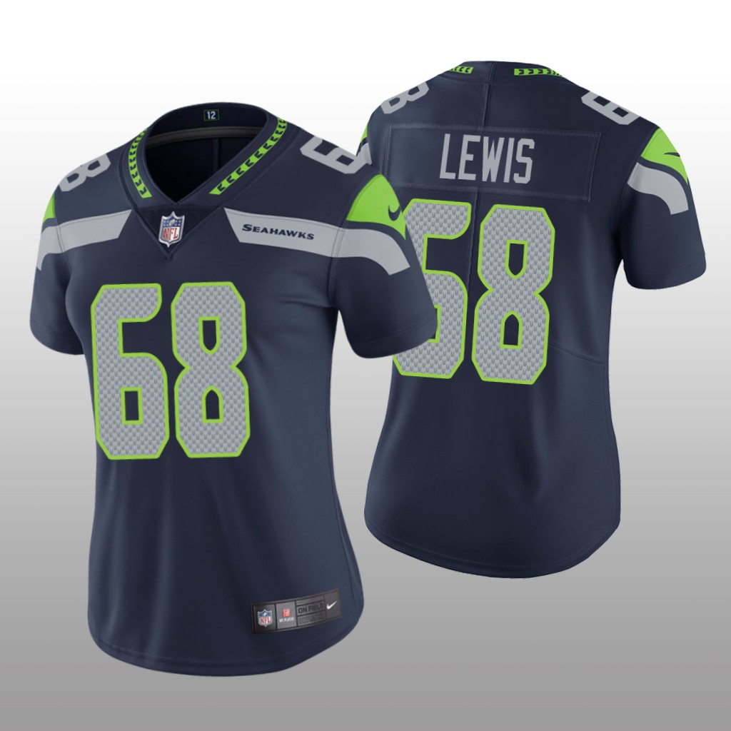 Seattle Seahawks Damien Lewis Navy Jersey Vapor Limited - Women's