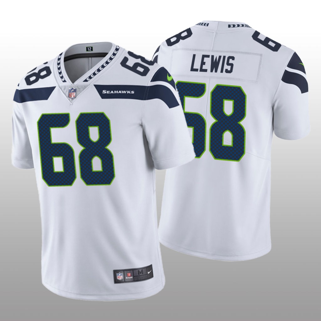 Seattle Seahawks Damien Lewis White Jersey Vapor Limited - Men's