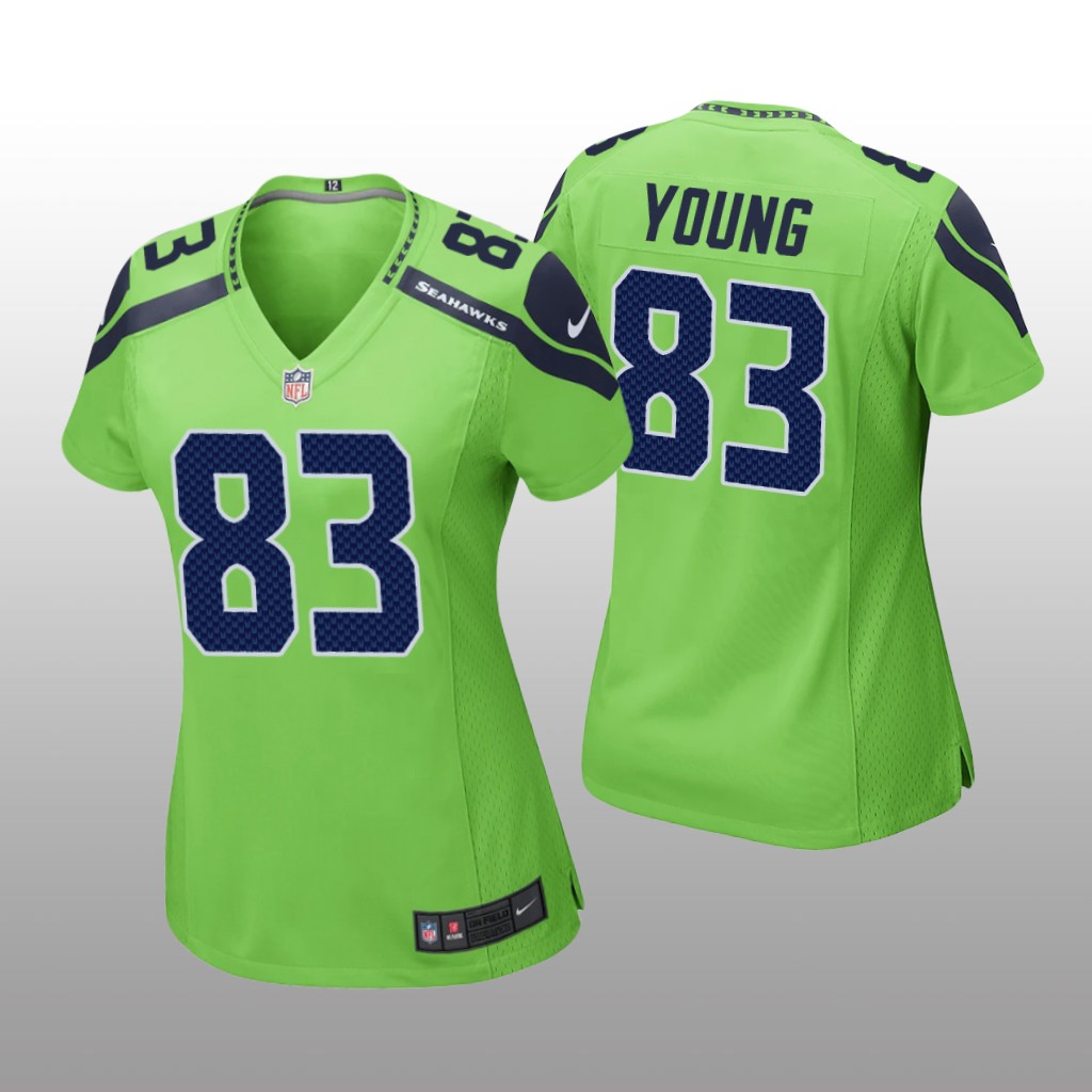 Seattle Seahawks Dareke Young Neon Green Jersey Game - Women's