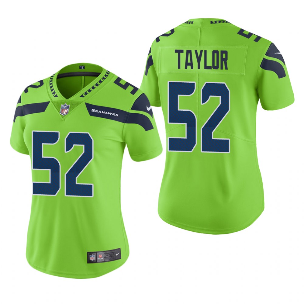 Seattle Seahawks Darrell Taylor Green Jersey Color Rush Limited - Women's