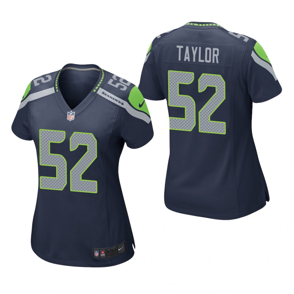 Seattle Seahawks Darrell Taylor Navy Jersey Game - Women's