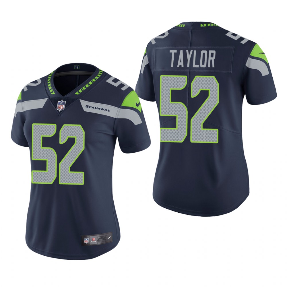 Seattle Seahawks Darrell Taylor Navy Jersey Vapor Limited - Women's