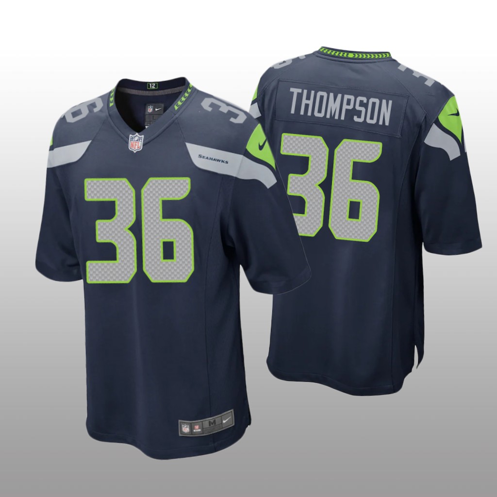 Seattle Seahawks Darwin Thompson College Navy Jersey Game - Men's