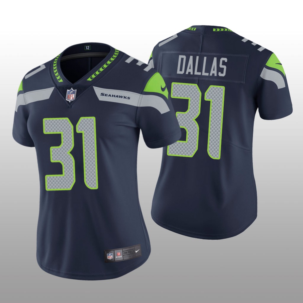 Seattle Seahawks DeeJay Dallas Navy Jersey Vapor Limited - Women's