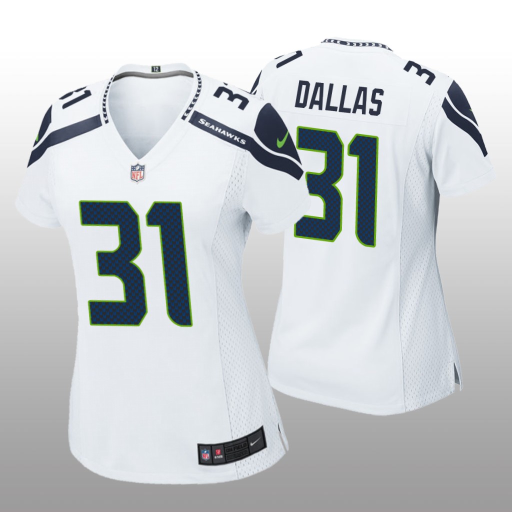 Seattle Seahawks DeeJay Dallas White Jersey Game - Women's