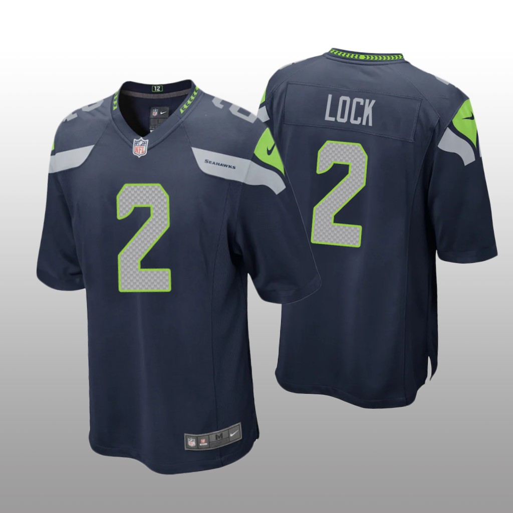 Seattle Seahawks Drew Lock College Navy Jersey Game - Men's