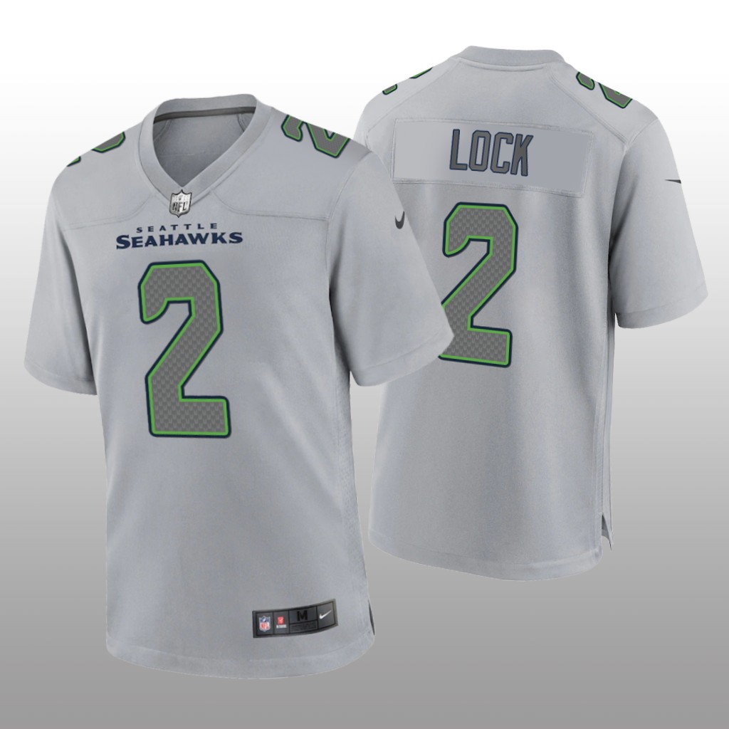 Seattle Seahawks Drew Lock Gray Jersey Atmosphere Fashion Game - Men's