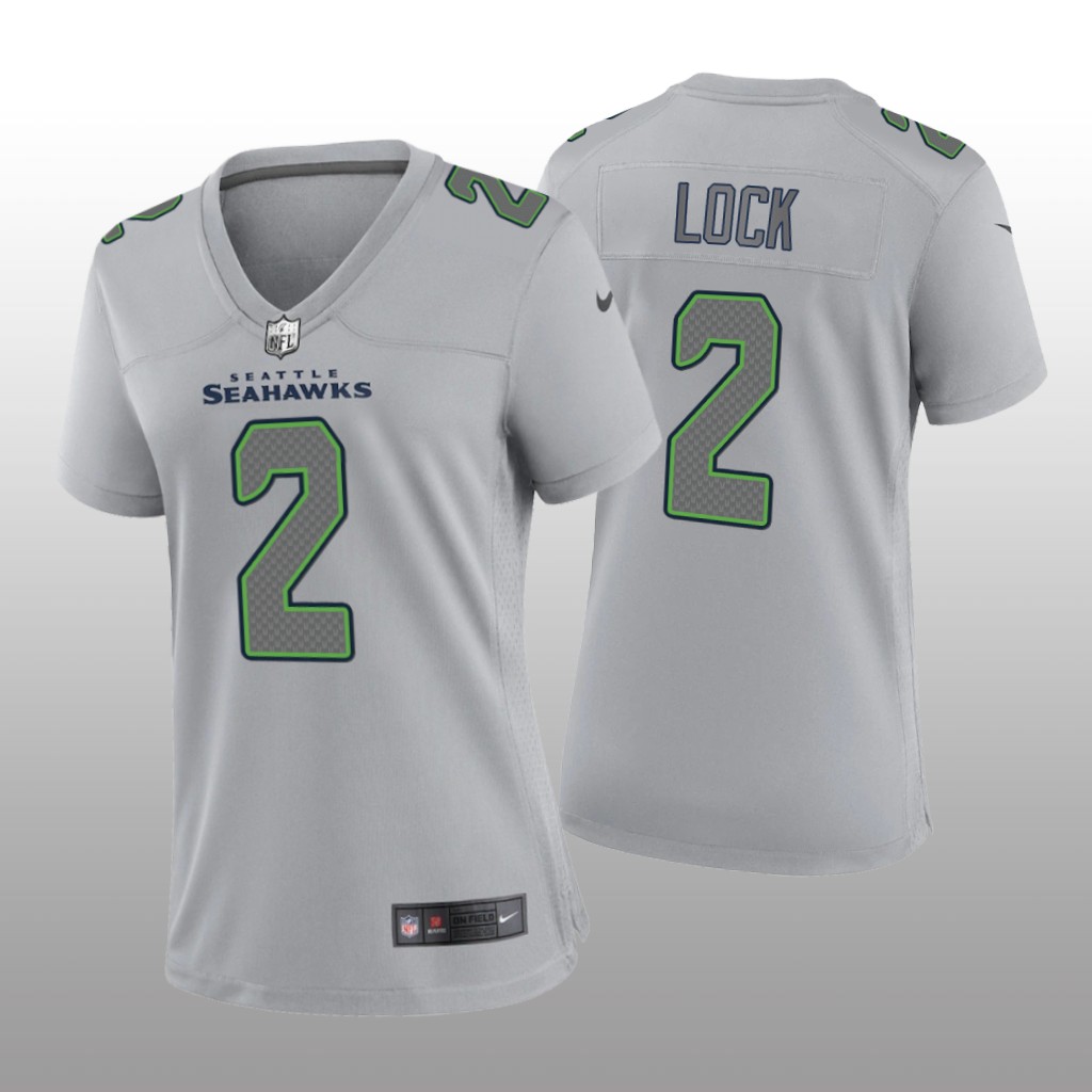 Seattle Seahawks Drew Lock Gray Jersey Atmosphere Fashion Game - Women's