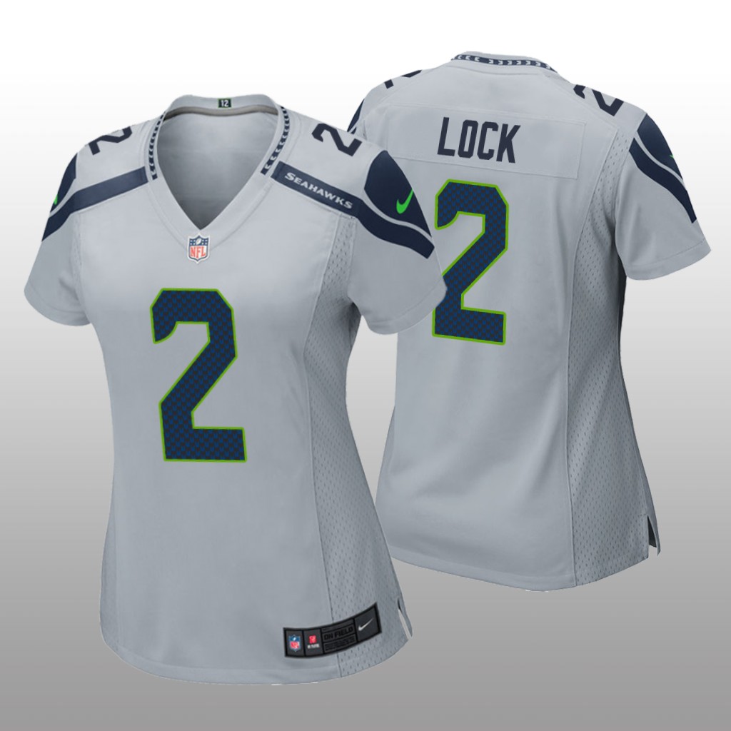 Seattle Seahawks Drew Lock Gray Jersey Game - Women's