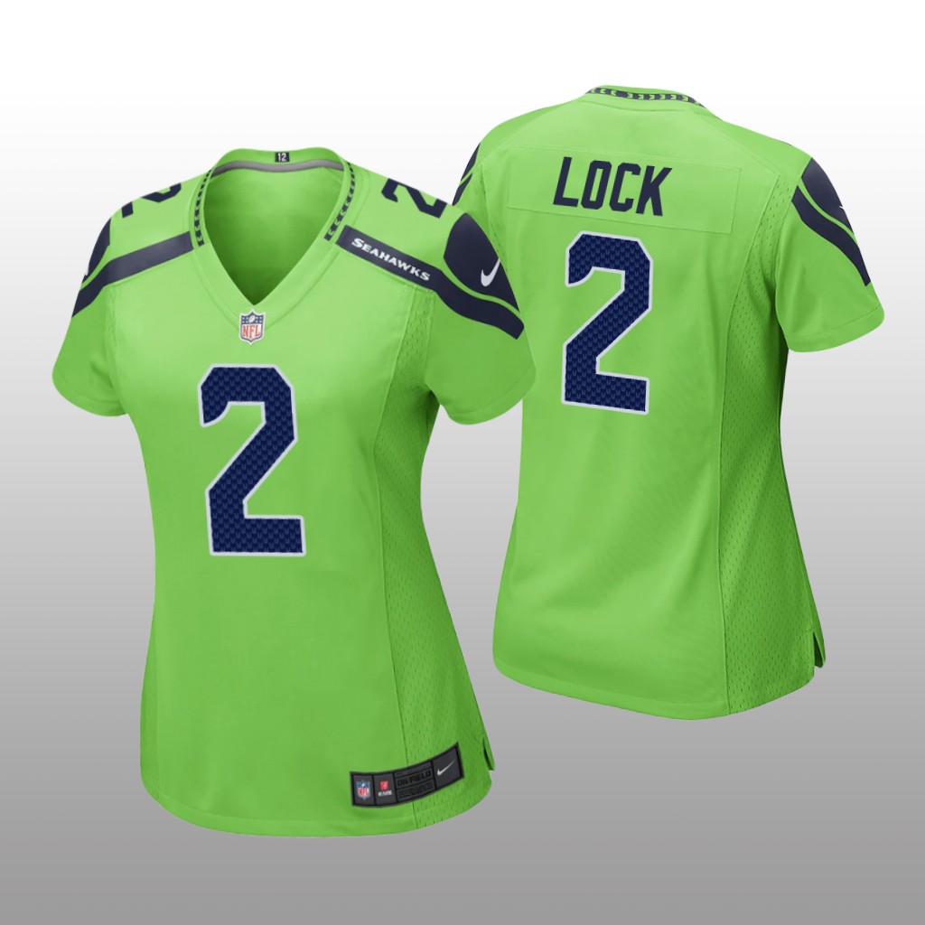 Seattle Seahawks Drew Lock Neon Green Jersey Game - Women's