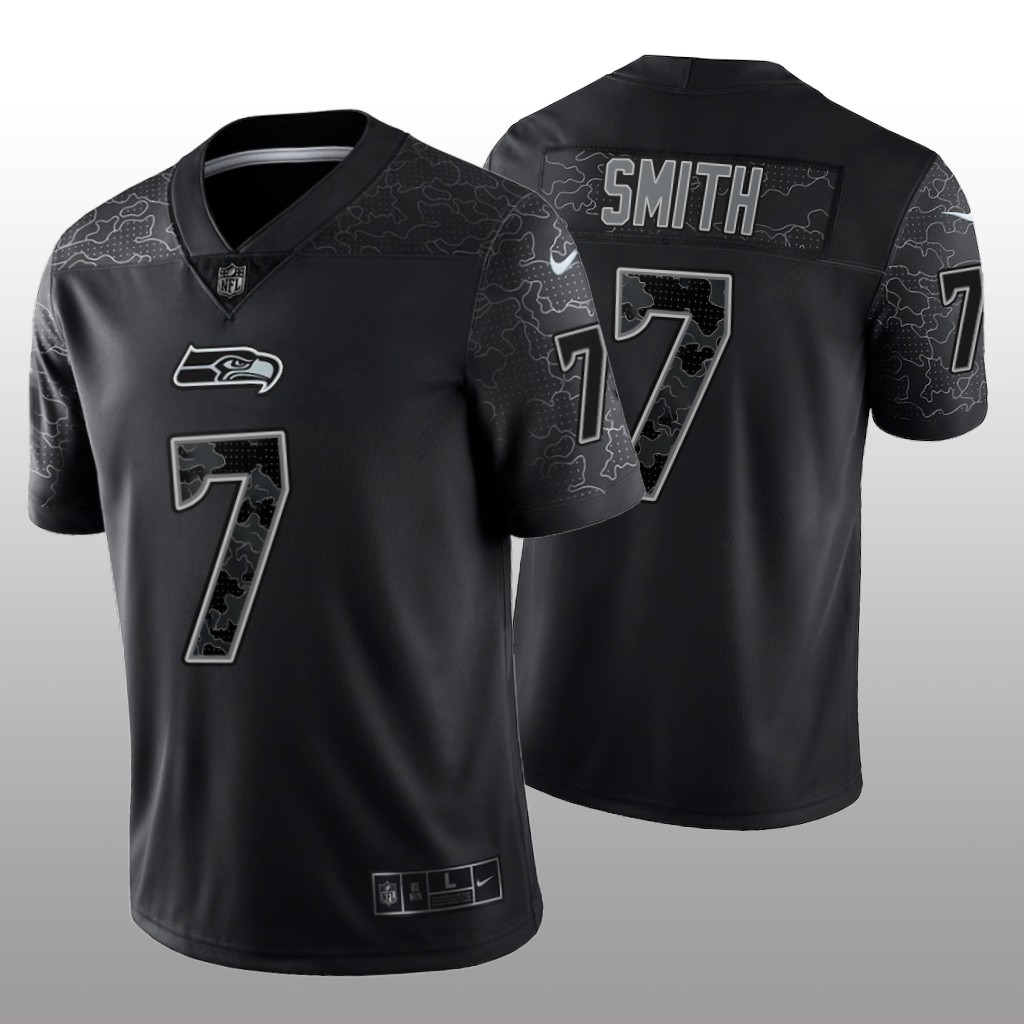 Seattle Seahawks Geno Smith Black Jersey Reflective Limited - Men's