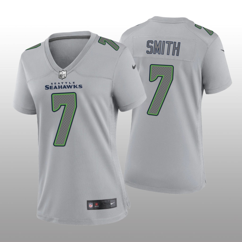 Seattle Seahawks Geno Smith Gray Jersey Atmosphere Fashion Game - Women's