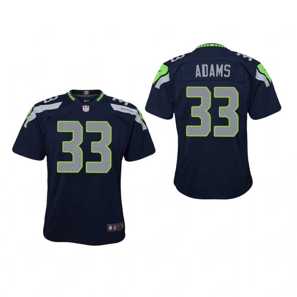 Seattle Seahawks Jamal Adams College Navy Jersey Game - Youth