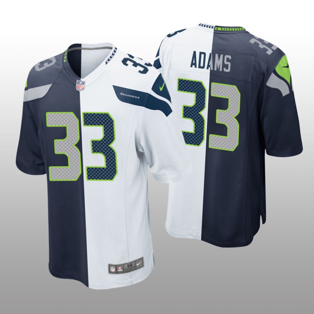 Seattle Seahawks Jamal Adams Navy White Two Tone Jersey Split - Men's