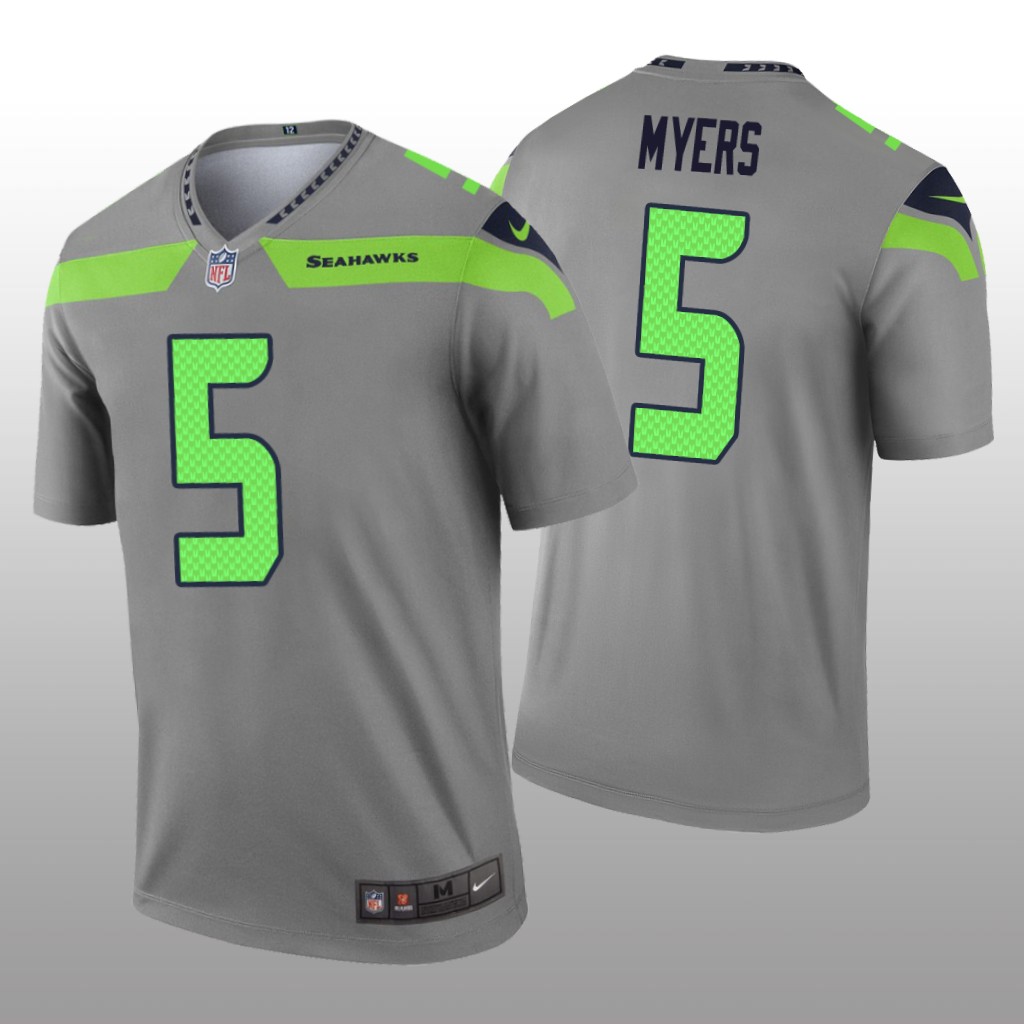 Seattle Seahawks Jason Myers Gray Jersey Inverted Legend - Men's
