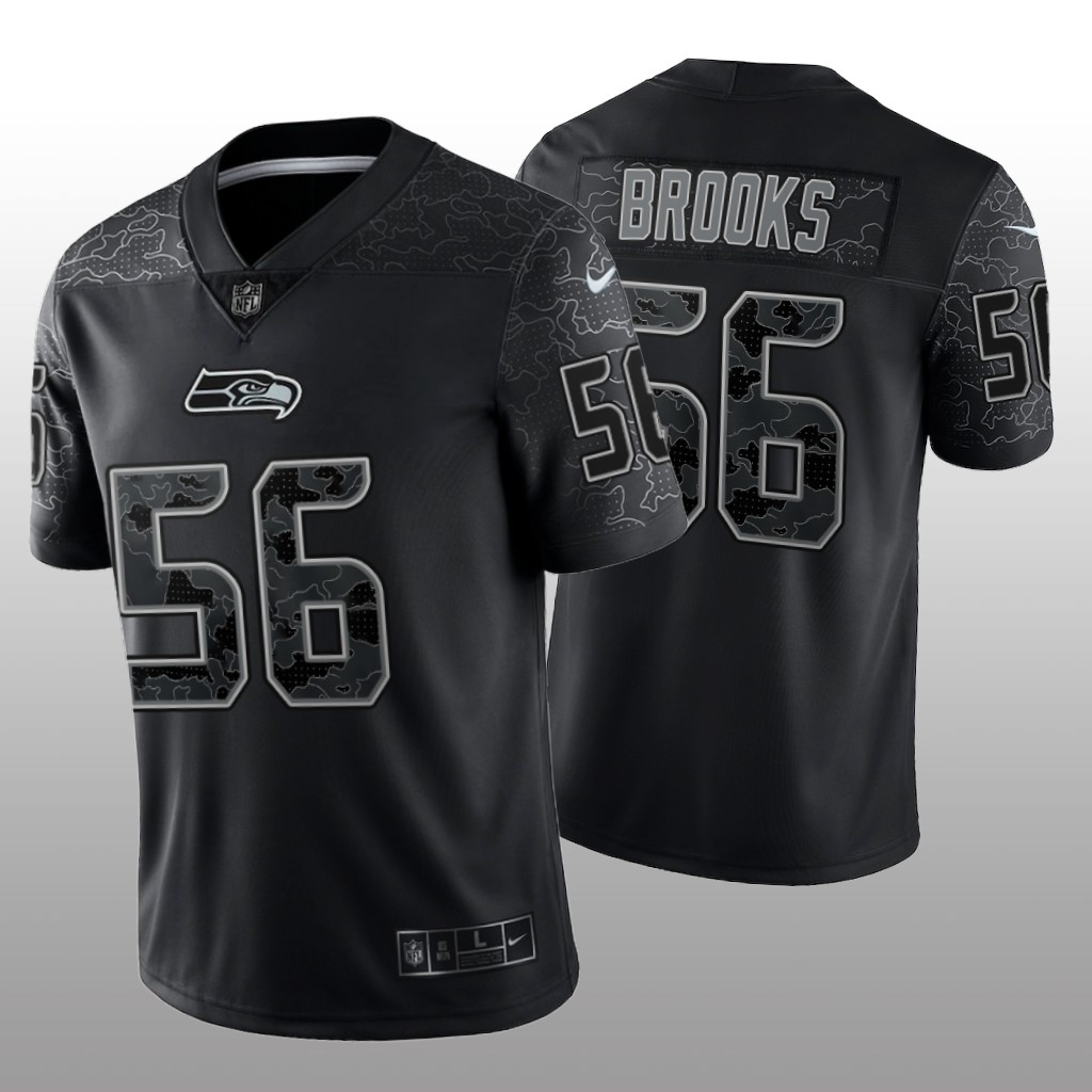 Seattle Seahawks Jordyn Brooks Black Jersey Reflective Limited - Men's