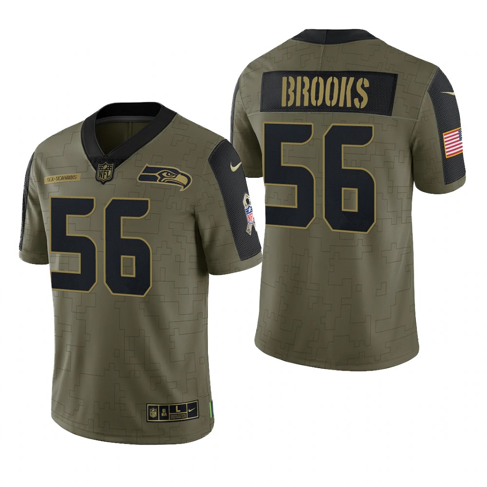 Seattle Seahawks Jordyn Brooks Olive Limited Jersey 2021 Salute To Service - Men's