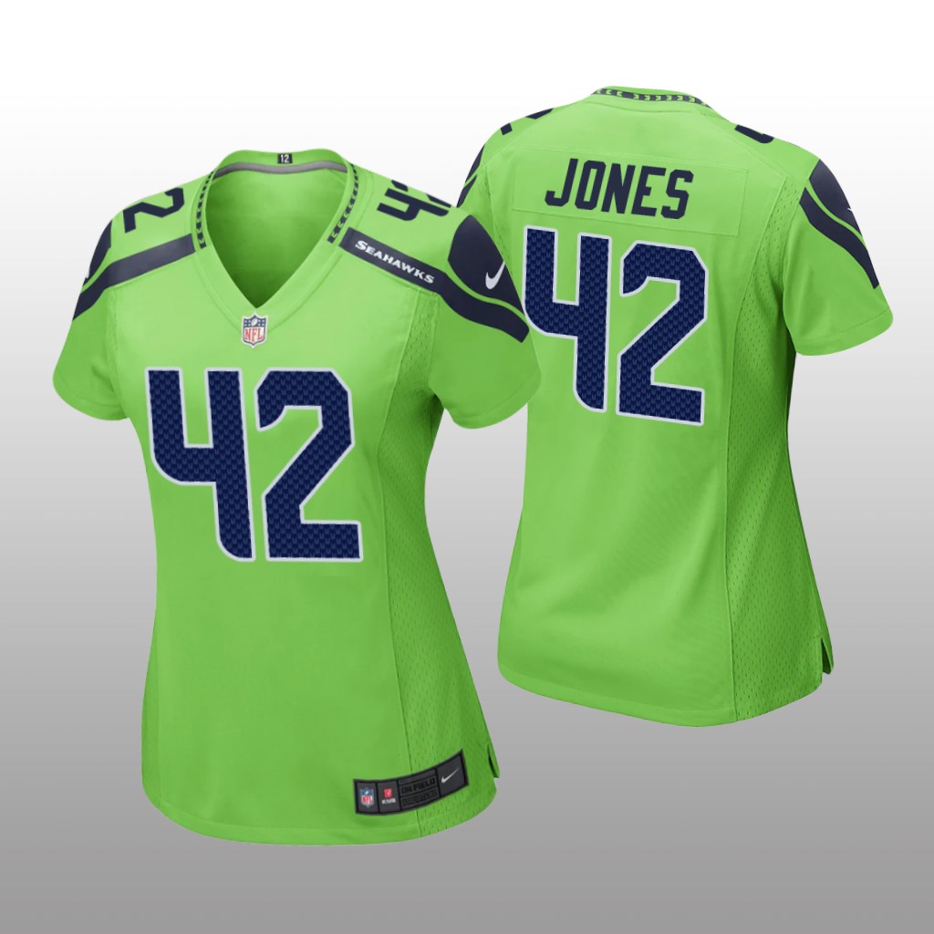 Seattle Seahawks Josh Jones Neon Green Jersey Game - Women's