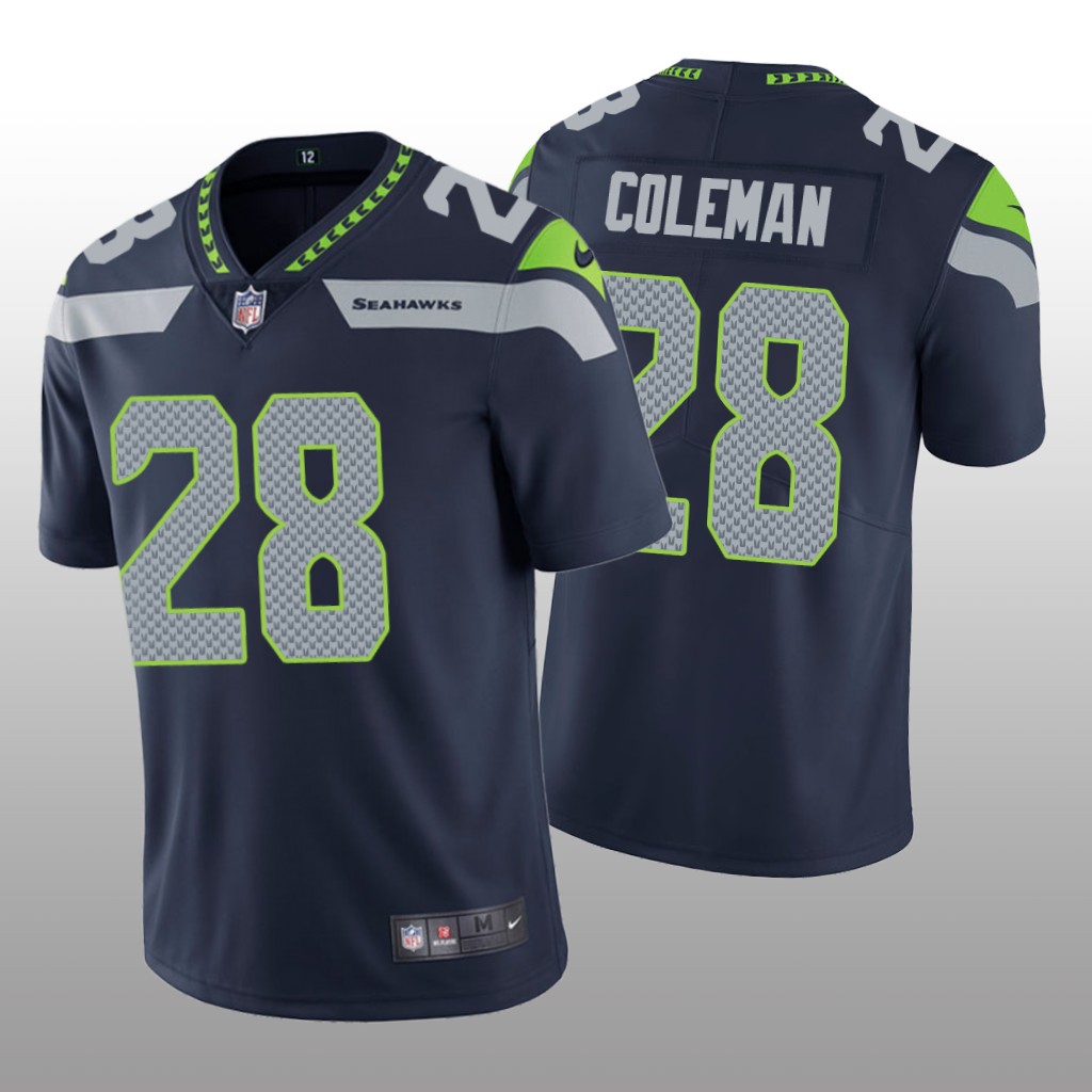 Seattle Seahawks Justin Coleman Navy Jersey Vapor Limited - Men's