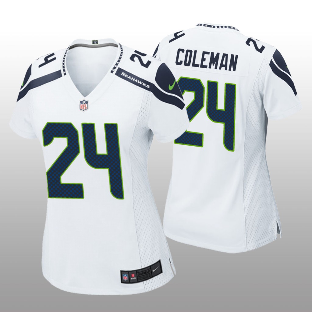 Seattle Seahawks Justin Coleman White Jersey Game - Women's