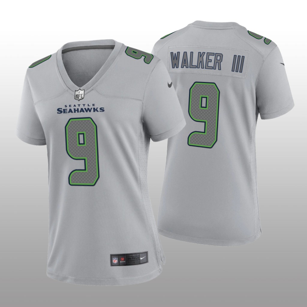 Seattle Seahawks Kenneth Walker III Gray Jersey Atmosphere Fashion Game - Women's