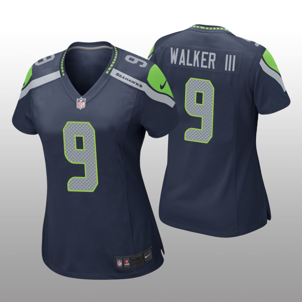 Seattle Seahawks Kenneth Walker III Navy Jersey Game - Women's