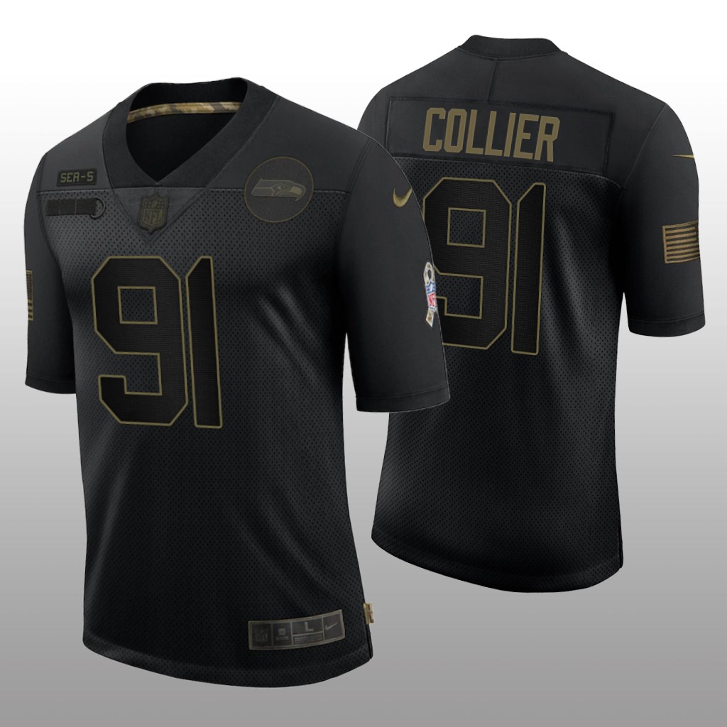 Seattle Seahawks L.J. Collier Black Limited Jersey 2020 Salute to Service - Men's