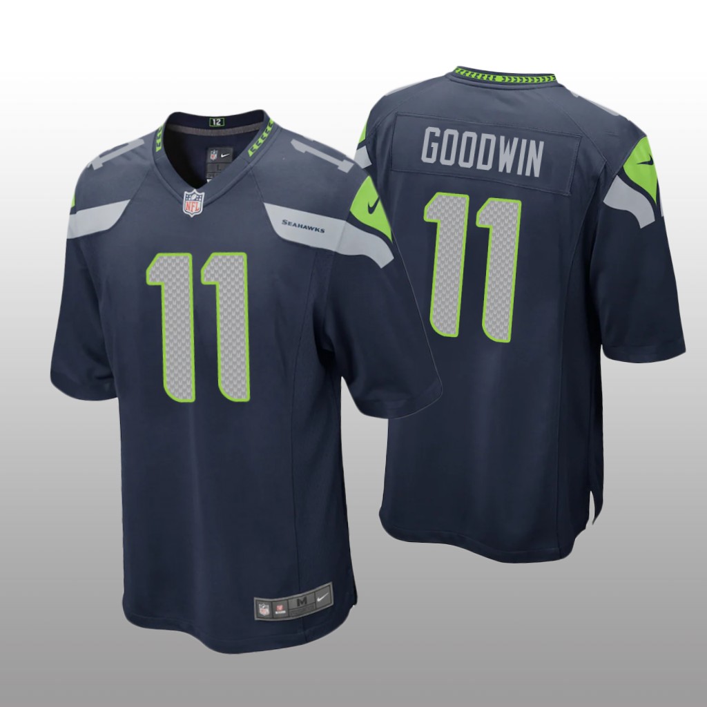 Seattle Seahawks Marquise Goodwin College Navy Jersey Game - Men's
