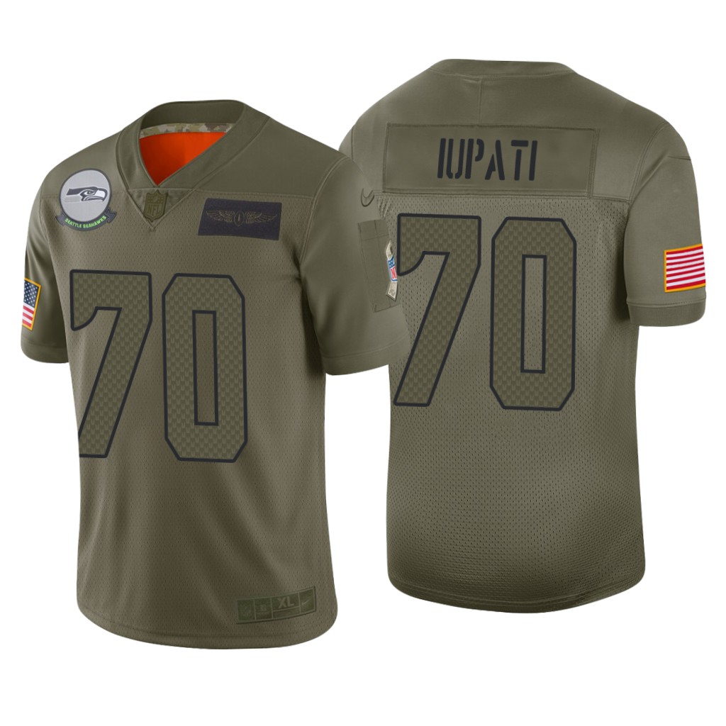 Seattle Seahawks Mike Iupati Camo Limited Jersey 2019 Salute to Service - Men's